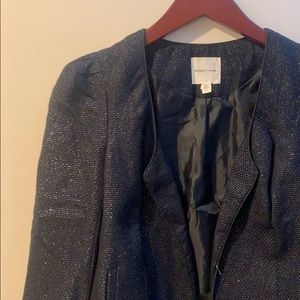 3/4 sleeve blazer with metallic detail